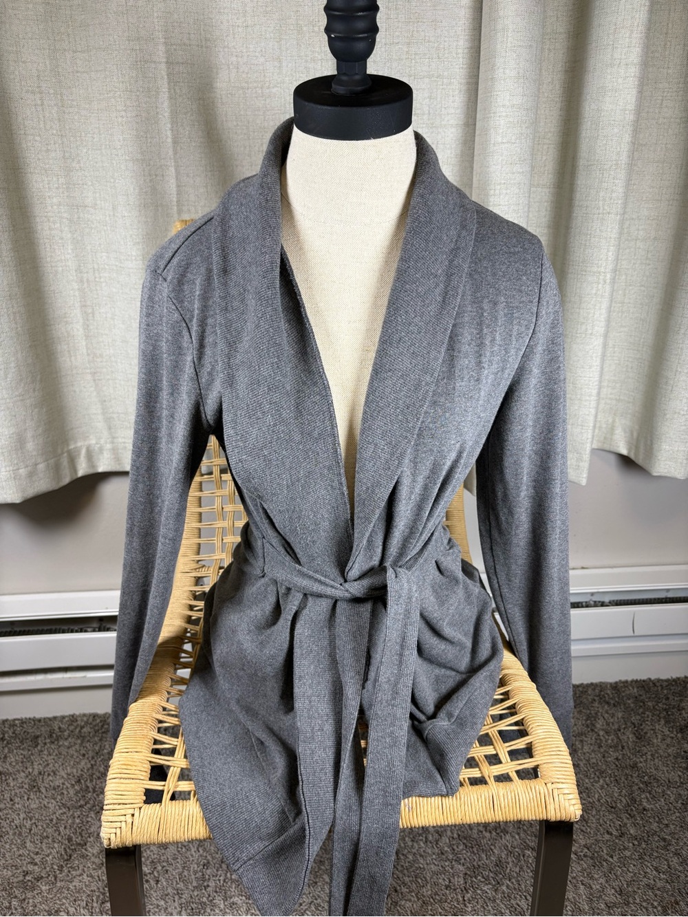 Banana Republic Gray Shawl-Collar Wrap Cardigan